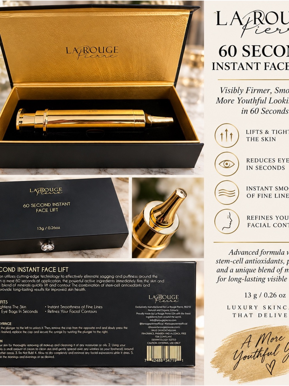 Botox in a Box! 60 Second Instant Face Lift Serum - Gold